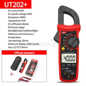 UNI-T Digital Clamp Meter Multimeter True RMS Auto Range Voltmeter Ammeter Ohm