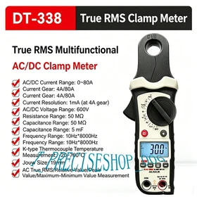 1pc New For CEM DT-338 True RMS Mini Clamp Meter Temperature Measuring 600V