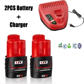 1-3PCS 12V Battery For Milwaukee For M12 Lithium Battery/Charger 2207-21 2238-20