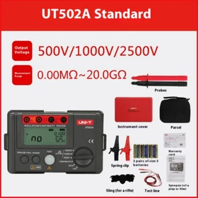 501A/UT502C Insulation Resistance Tester 1000V Megohmmeter Digital Shaking Meter