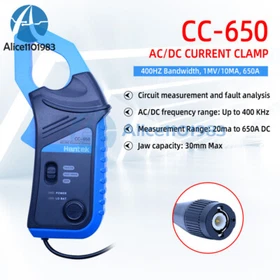 Hantek Oscilloscope Multimeter Clamp Meter 20KHz/400Hz 1mV/10mA 65A/650A