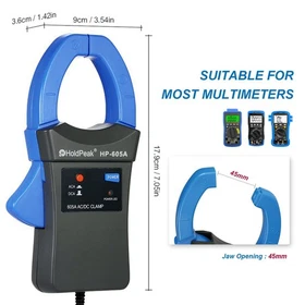 TRMS Digital Multimeter 6000 Counts Auto Range Ammeter AC DC Volt Clamp Meter US