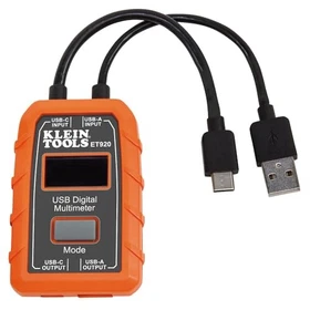 Klein Tools ET920 USB Power Meter, USB-A and  Assorted Pattern Names , Styles 