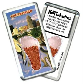 Greensboro FootWhere&reg; Souvenir Fridge Magnet. Made in USA