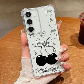 Bow Clear Soft Case For Samsung S26 Ultra S25 FE S24 S23 S22 A17 A15 A56 Cover