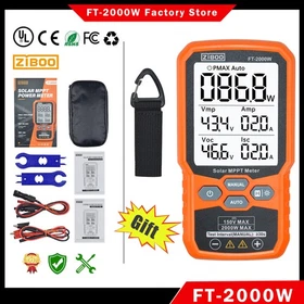 For ZIBOO FT-2000W Photovoltaic Multimeter Solar Panel MPPT Tester New