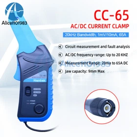 Hantek Oscilloscope Multimeter Clamp Meter 20KHz/400Hz 1mV/10mA 65A/650A