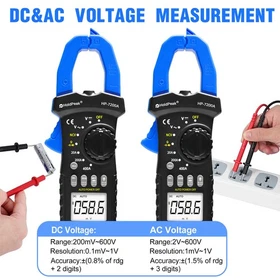 HoldPeak Digital Clamp Meter Multimeter TRMS 6000Counts Amp Voltage AC/DC Tester