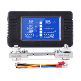 AC/DC Multimeter 100A Battery Monitor LCD Display Voltmeter for RV Camper Trucks