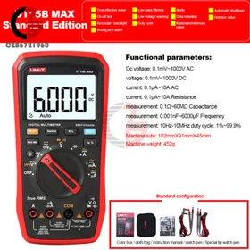 UNI-T UT15B/UT17B/UT18B MAX AC/DC Backlight Digital Handheld Multimeter Ohm Tool