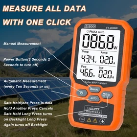 For ZIBOO FT-2000W Photovoltaic Multimeter 2000W Solar Panel MPPT Tester