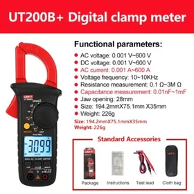 UNI-T Digital Clamp Meter True RMS Multimeter AC DC Volt Amp Ohm Cap NCV Tester