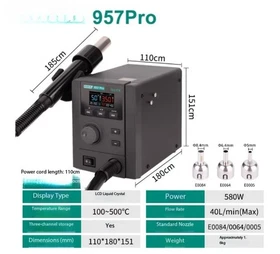 957DW+ Motherboard Repair Temperature-Controlled Hot Air Gun Soldering Station
