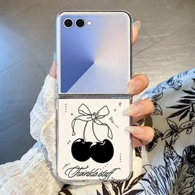 Phone Case For Samsung Galaxy Z Flip7 FE Flip6 Flip5 Flip4 3 Bow Bear PC Cover