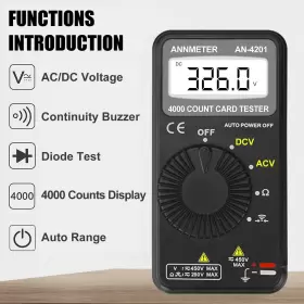 782910434198 AIOMEST Digital Multimeter Pocket Voltmeter Ac #3