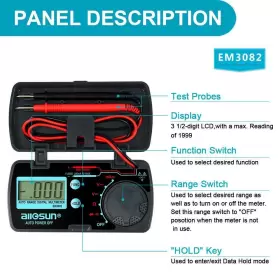 687551089380 ALLSUN Mini Auto Folding Digital Multimeter Ac #2