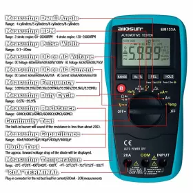 GMEM133A ALLSUN Dwell Meter Digital Multimeter Autoranging #3