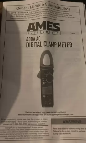 CM400A AMES INSTRUMENTS Ac Clamp Meter Cat #3