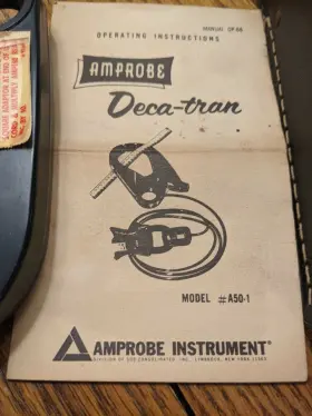 A50-1 AMPROBE Deca Tran Meter Leads Clamp Manual Tool #2