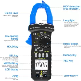 691060291653 AOPUTTRIVER Digital Clamp Meter Bluetooth Ac Amp #2