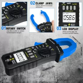 691060291653 AOPUTTRIVER Digital Clamp Meter Bluetooth Ac Amp #3