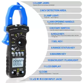 738634204807 AOPUTTRIVER Digital Clamp Meter Multimeter #2