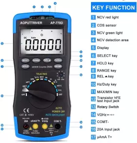 782913230377 AOPUTTRIVER Digital Multimetertrms Autoranging #2