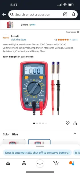 ABMUAM33DRD-US ASTROAI Digital Multimeter Tester Ac Voltmeter