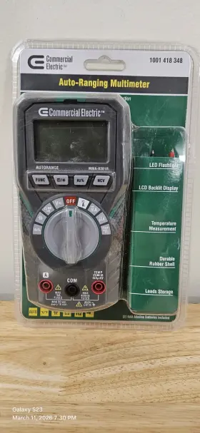 1001418348 COMMERCIAL ELECTRIC Auto Digital Multimeter