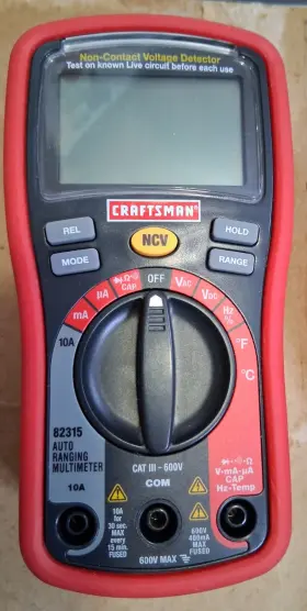 07029797 CRAFTSMAN Multimeter Dvom Auto Withtest Leads