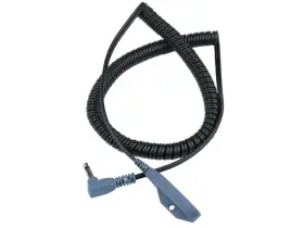 19866 DESCO Snap Dual Wire Coil Cord Right Angle Plug