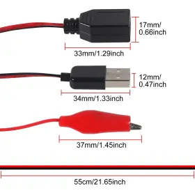687117743411 DIITAO Usb Alligator Clip Adapter Cable Male #3