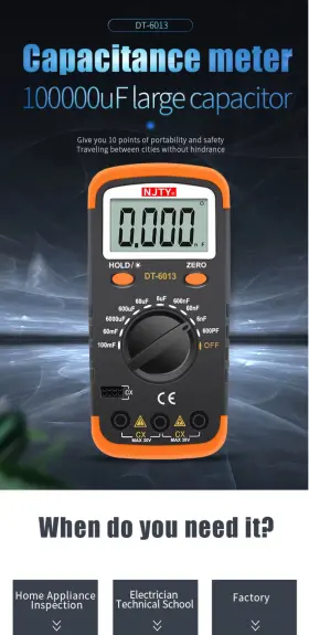 DT-6013 ELIKE Digital Capacimeter Capacitor Meter Lcr Tester