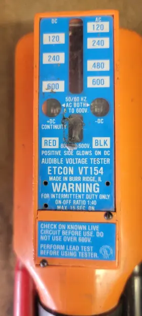 0123 ETCON Square Voltage Tester Up Volts