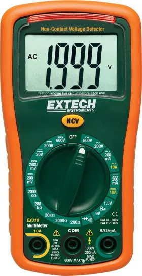 EX310 EXTECH Manual Mini Multimeter Battery Function