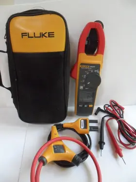 376FC FLUKE Clean Ac Trms Clamp Meter Iflex Leads Bag Hanger