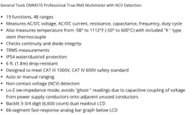 DMM570 GENERAL TOOLS Multimeter Ncv Detection #2