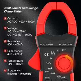 GC-570T-APP GOLDCHAMP Digital Clamp Meter Multimeter Tester #3