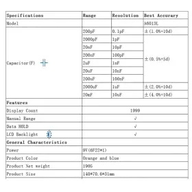 748497393228 HONEYTEK Capacitance Meter Capacitor Measuring #2
