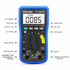 763032321924 INFURIDER Digital Multimeter Auto Voltmeter Dmm #2