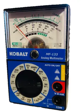 08120 KOBALT Analog Multimeter Fuse Diode Cat