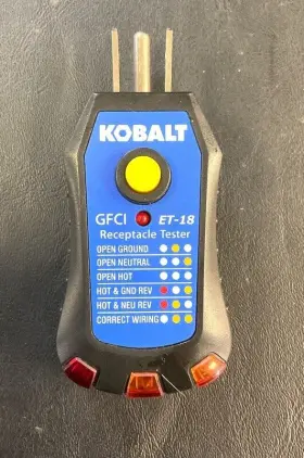 0909981 KOBALT TOOLS Receptacle Tester Meter