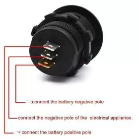 H842025G MASO Car Dual Led Digital Round Panel Voltmeter #3