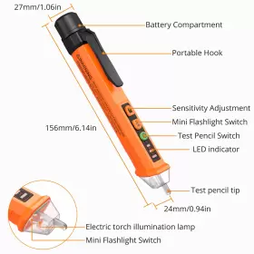 610877530342 NEOTECK Contact Voltage Tester Pen Outlet Socket #2