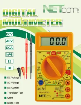 TES-10105D NETCOMLAB Mini Digital Multimeter Voltmeter Ampere