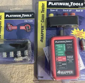 T104C PLATINUM TOOLS Coax Tester Bnc Adapter Kit