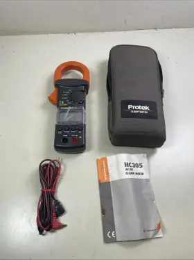 HC305 PROTEK Clamp Meter Digital Multimeter Ac Manual Leads