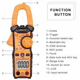 736067029615 RUOSHUI Clamp Meter Ac Voltmeter Digital Multime #3