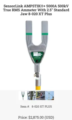 296055 SENSORLINK Ampmeter Recent Calibration Report Amp Auto