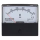 Baomain Voltmeter DH-670 DC 0-500V Rectangular Class 2.5 Analog Panel black 